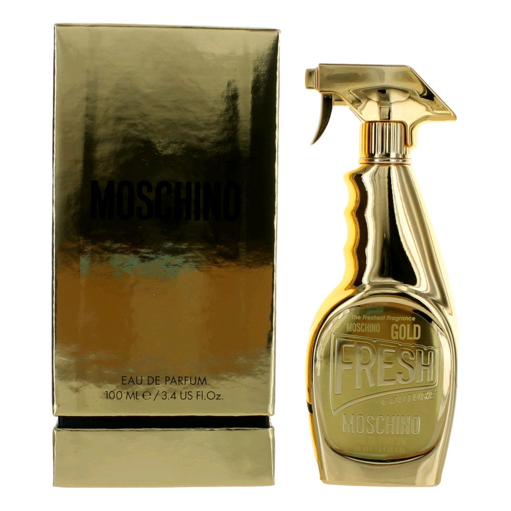 Bottle of Moschino Gold Fresh Couture by Moschino, 3.4 oz Eau De Parfum Spray for Women